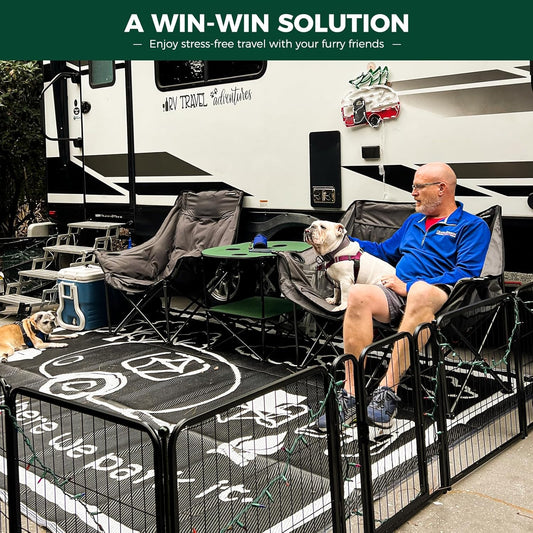 FXW Rollick Unleashed Dog Playpen for Indoor, Yard, RV Camping, 24 inch 32 Panels for Small and Puppy Dogs, BlackāPatented