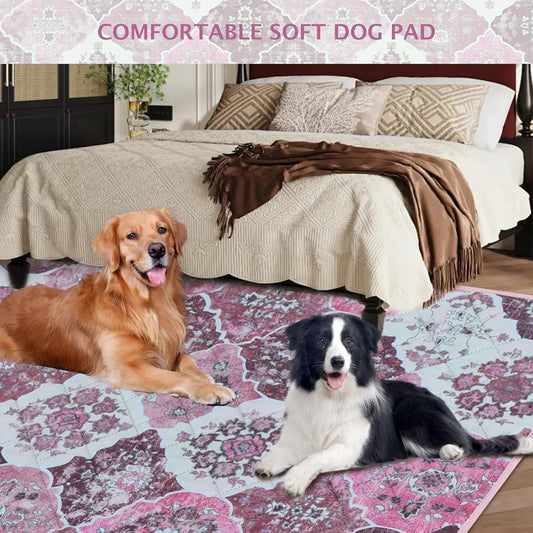 IEUUMLER Washable Pee Pads for Dogs, 2 Pack Reusable Pee Pads for Dogs Non-Slip Grip, Super Absorbent Waterproof Puppy Pads for Potty Training, Playpen, Crate, Whelping Box EU011 Pink, 36x24