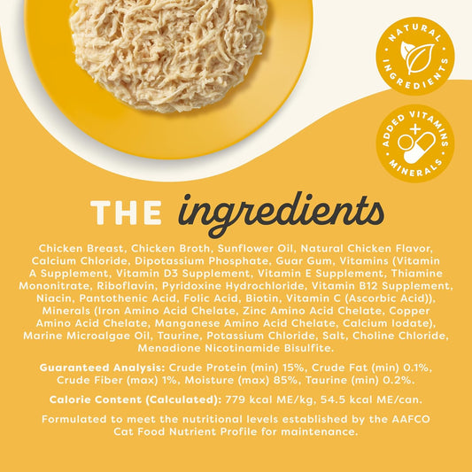 Applaws Vitality Wet Cat Food in Broth, Natural Canned Cat Food, Wet Food for Cats with Added Vitamins and Minerals, Grain Free, Carrageenan Free, Chicken Breast in Broth (24 Count, 5.5oz Cans)