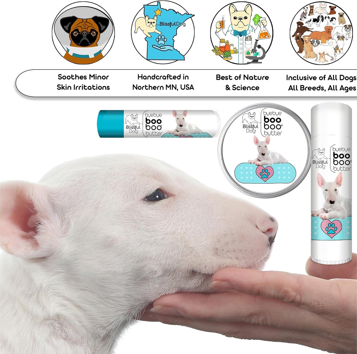 The Blissful Dog .15 oz Tube Bull Terrier Booboo Butter