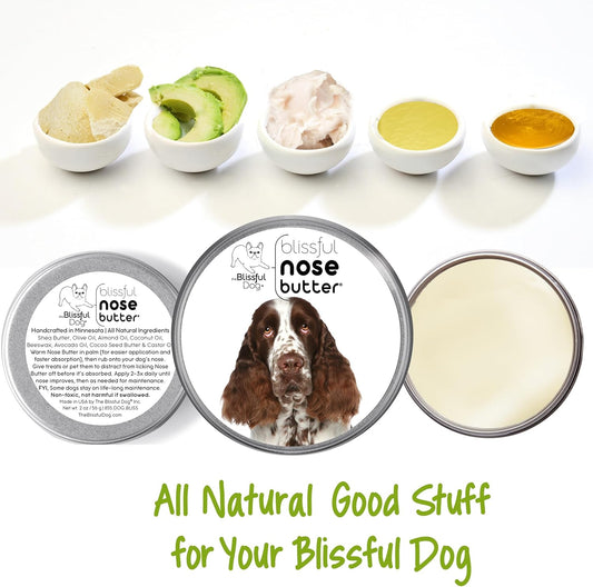 The Blissful Dog Springer Spaniel Nose Butter, Versatile Dog Nose Balm for Dry Nose, Handcrafted Nose Moisturizer, Easy-to-Apply Dog Essentials, Unscented, 1 oz.