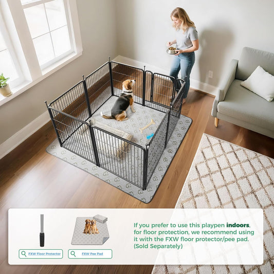 FXW Rollick Unleashed Dog Playpen for Indoor, Yard, RV Camping, 32 inch 8 Panels for Small and Medium DogsāPatented