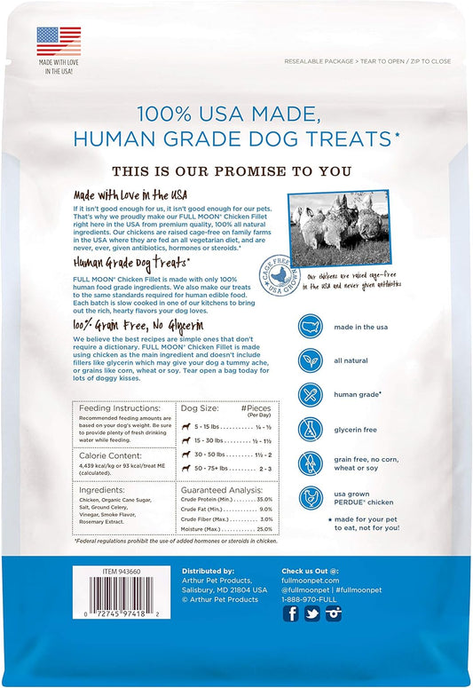 Full Moon Chicken Fillet Healthy All Natural Dog Treats Human Grade Made in USA 48 oz