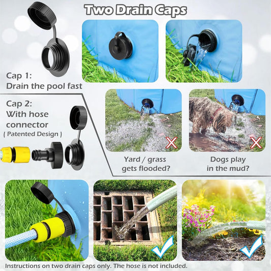 Jasonwell Foldable Dog Pool Collapsible Hard Plastic Swimming Pool Portable Kiddie/Pet Pool Doggie Wading Pool Bath Tub for Puppy Small Medium Large Dogs Cats and Kids 71"