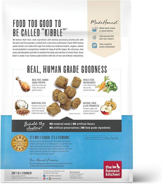 The Honest Kitchen Whole Food Clusters Grain Free Turkey Dry Dog Food, 1 lb Trial Pouch