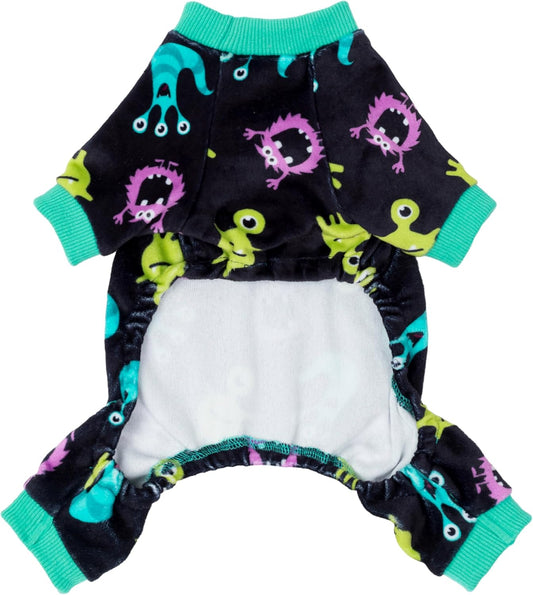 Fitwarm Cute Monster Halloween Dog Pajamas, Funny Costumes for Small Dogs Boy Girl, Festive Pet Clothes, Green, Purple, Black, XS