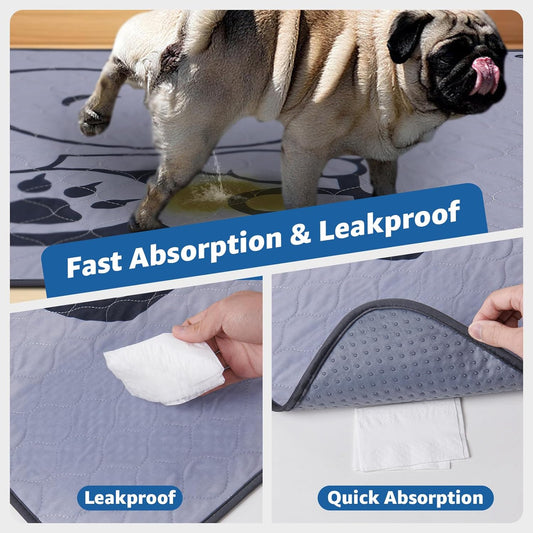 Washable Pee Pads for Dogs: 72x72 Extra Large Reusable Whelping Pads Dog Mats for Floor - Fast Absorbent Pet Training Pads , Puppy Playpen Mat for Incontinence, Housebreaking - 2PACKS