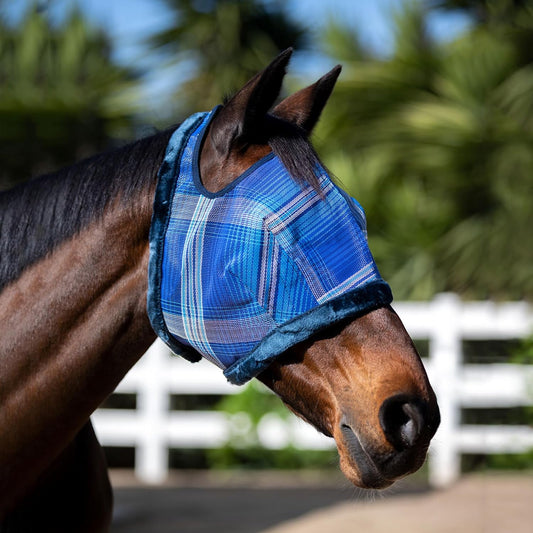 Kensington Fly Mask with Fleece Trim for Horses β Protects Face and Eyes Helps Block Sun Rays While Allowing Full Visibility β Breathable and Non Heat Transferring