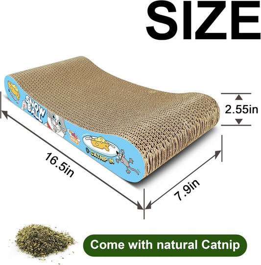 TTCAT Cat Scratching Pad, 2 Pack Corrugated Cat Scratcher Cardboard, Bone Type Durable Cat Scratching Board Reversible with Catnip for Furniture Protection…