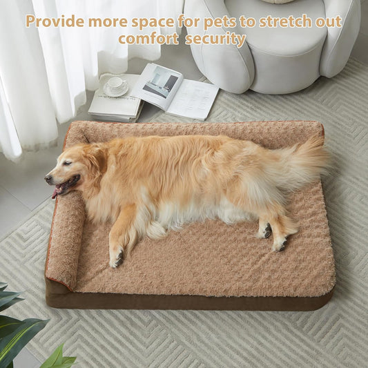 BFPETHOME Orthopedic Dog Beds for Large Dogs-Waterproof Sofa Dog Bed with Removable Washable Cover, Big Pet Bed with Waterproof Lining and Nonskid Bottom,Pet Bed for Large Dogs