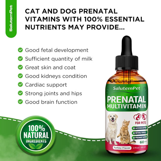Dog Prenatal Vitamins for Moms During Lactating β Prenatal Vitamins for Dogs & Cats of All Breeds to Care for Pet Development β Multivitamin for Cats β 2 Oz β Herbal Supplement for Pets