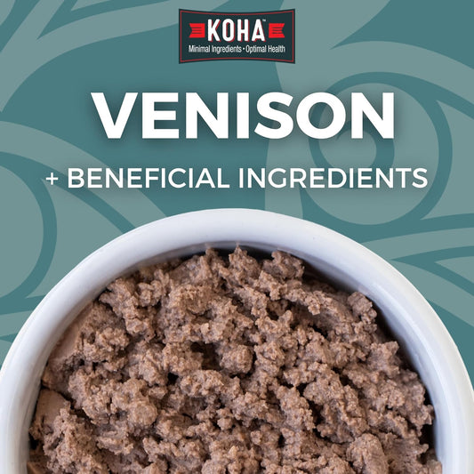 KOHA Limited Ingredient Diet Venison Paté for Cats - Single Meat Cat Food for Sensitive Stomachs - Paté Venison Cat Food with No Fillers - 5.5 oz Pack of 24