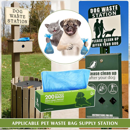 Sherr 20 Boxed Rolls 4000 Counts Dog Poop Bags Bulk Leak Proof Dog Waste Bags Universal Pet Doggy Waste Poop Box for Puppy Pets Outdoor Walking and Travel, 20 Rolls of 200(Blue)