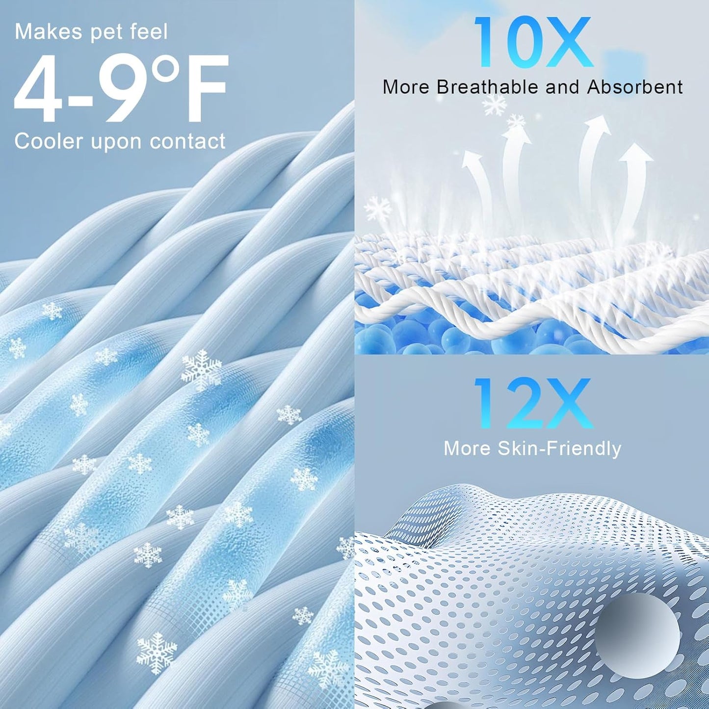 BEAUTYZOO Upgraded Dog Self Cooling Mat Ice Silk Chill Pads for Small Medium Large Dogs Q-MAX>0.43- Summer Reusable Pet Training Pad - Absorbent Non-Slip Cool Mat for Kennels, Crates, Beds, 22" x 28"