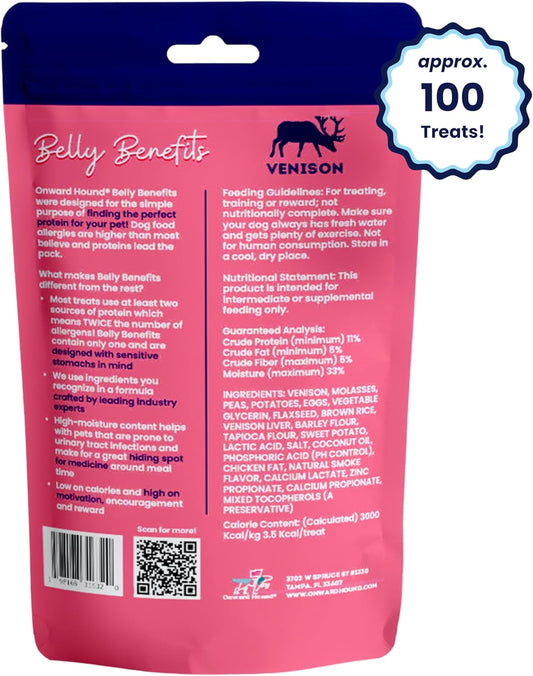 Onward Hound Training Treats for Dogs - Soft Venison - Low Calorie Dog Training Treats for Sensitive Stomachs with Single Source Premium Protein, Corn Free, & Soy Free Formula - 4 oz
