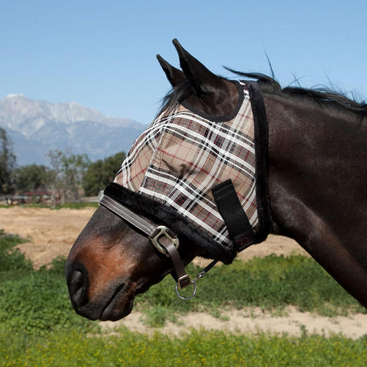 Kensington Fly Mask with Fleece Trim for Horses β Protects Face and Eyes Helps Block Sun Rays While Allowing Full Visibility β Breathable and Non Heat Transferring