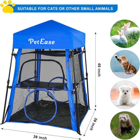 Cat Tower Tent,Outdoor Patio Cat Enclosures with Breathable Mesh,Indoor Playpen Portable Exercise Tent