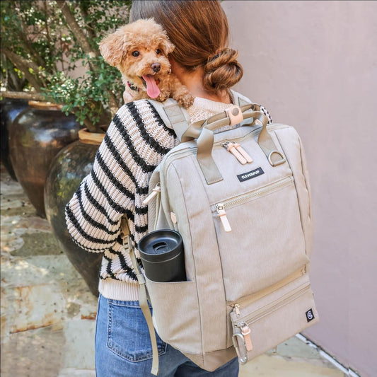 Porter 2-in-1 Dog Gear Backpack β Premium Dog Travel Bag with 10 Pockets, Zip-Off Treat Pouch, Leash Clip, Waterproof Pockets & Water Bottle Holder β Weekend, Hiking, Camping, Sand