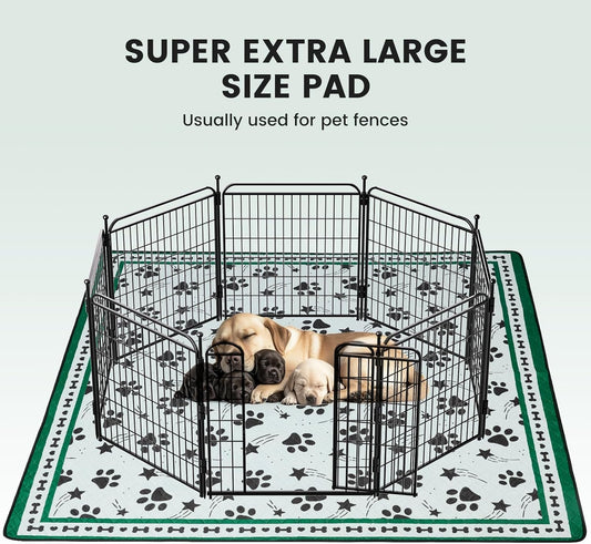 Gardner Pet Washable Dog Pee Pads, 72'' x 72'' Non Slip Dog Mats with Great Urine Absorption, Reusable Puppy Pee Pads for Potty Training - 1 Pack