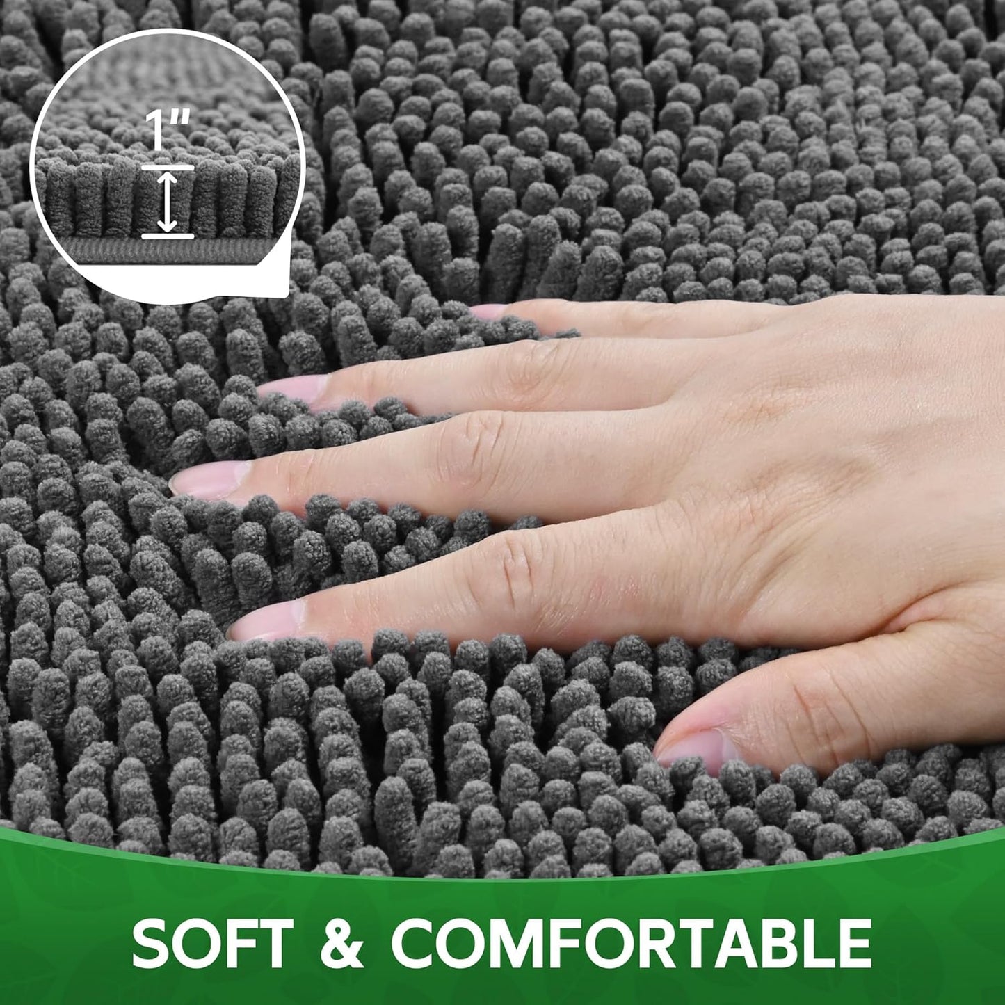 Dog Door Mat Indoor Entrance, 48" x 30" Absorbent Quick-Drying Mud Rugs, Non-Slip Door Rugs for Entryway Indoor Washable, Soft Chenille Dog Mat for Muddy Paws