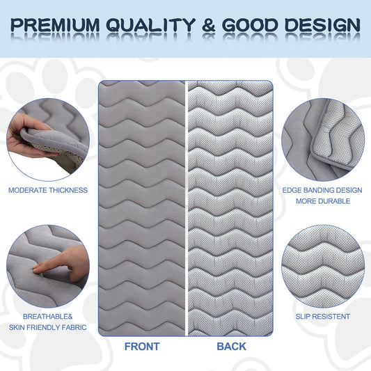 Bubble bear Dog Crate Mat - Upgraded Thick, Ultra Soft, Washable & Anti-Slip Kennel Pad for Small/Medium/Large Dogs, Dark-Hued to Hide Stains (36"x23")