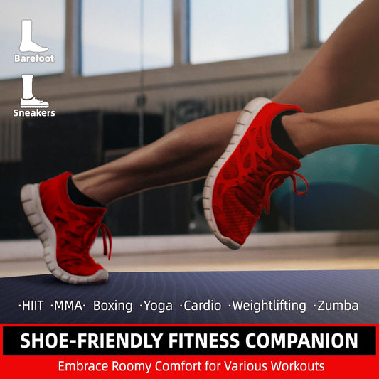 Large Exercise Mat for Home Workout,12βx6β/10'x6'/9'x6'/8'x6'/7'x5'/6'x4' (7mm) Extra Thick Workout Mat, High-Density Gym Mat for Cardio, Jump Rope, MMA, Weights (Shoe-Friendly)