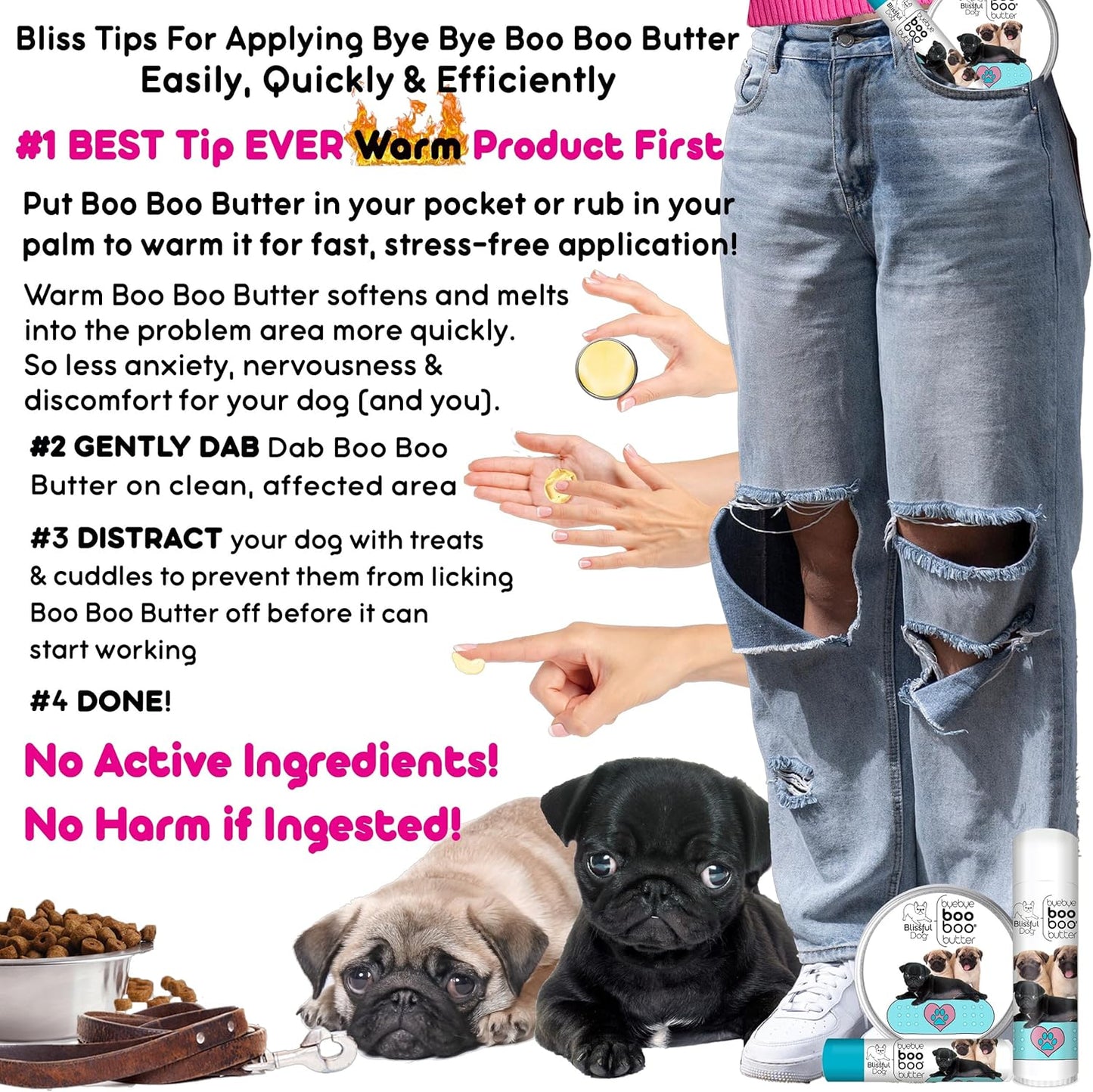 The Blissful Dog 2 oz TIN Pug Booboo Butter