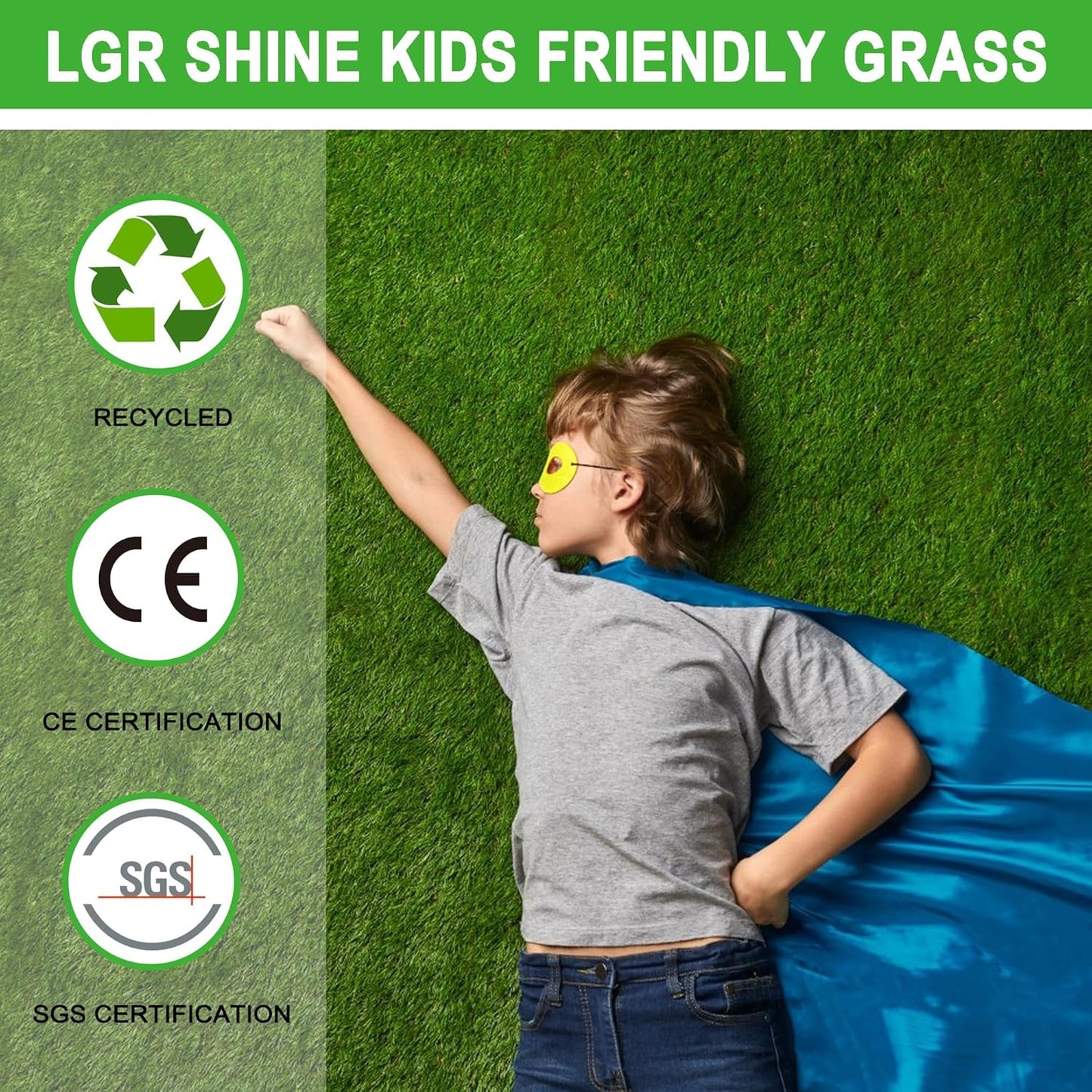 Artificial Grass Turf for Dogs - 6.5 ft x 13 ft, 1.38 inch Fake Grass Pee Pad for Puppy Potty Training - Indoor/Outdoor Patio Dog Wee Pad