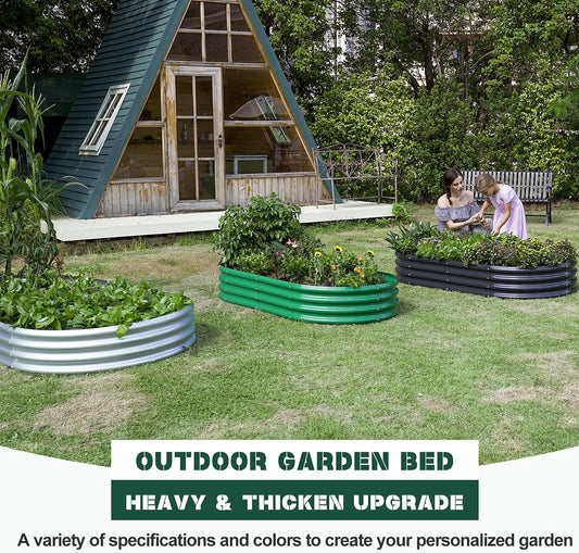 Land Guard 6ft Metal Raised Garden Bed,2 Pcs Galvanized Planter Raised Beds for Vegetables…………