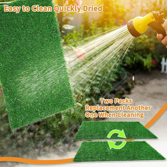 LOOBANI Dog Grass Pee Pads, Artificial Dog Grass Pads for Potty Tray, Fake Grass for Dogs to Pee On, Outdoor Indoor Pee Grass for Dog Potty (18*28 inch)