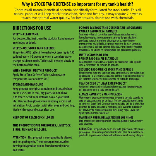 Airmax Stock Tank Defense, Livestock Water Trough Cleaner, Clean Drinking Tanks for Horse, Cattle, Goat & Chicken, Safe & Easy-to-Use Cleaning Tablet Treatment for Farming & Agricultural Use, 6 Tabs