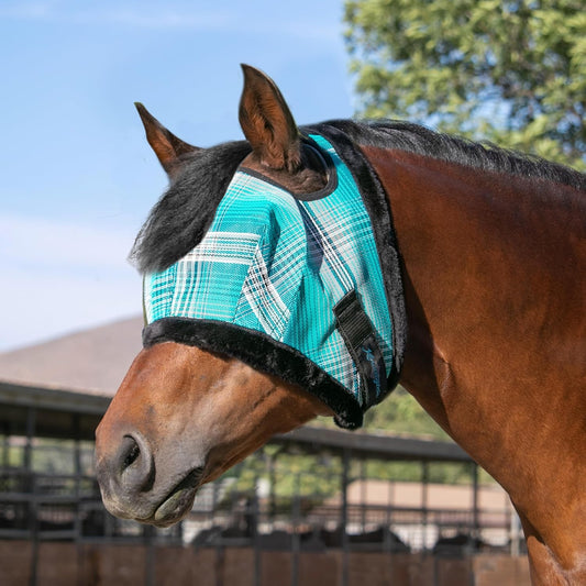 Kensington Fly Mask with Fleece Trim for Horses β Protects Face and Eyes Helps Block Sun Rays While Allowing Full Visibility β Breathable and Non Heat Transferring