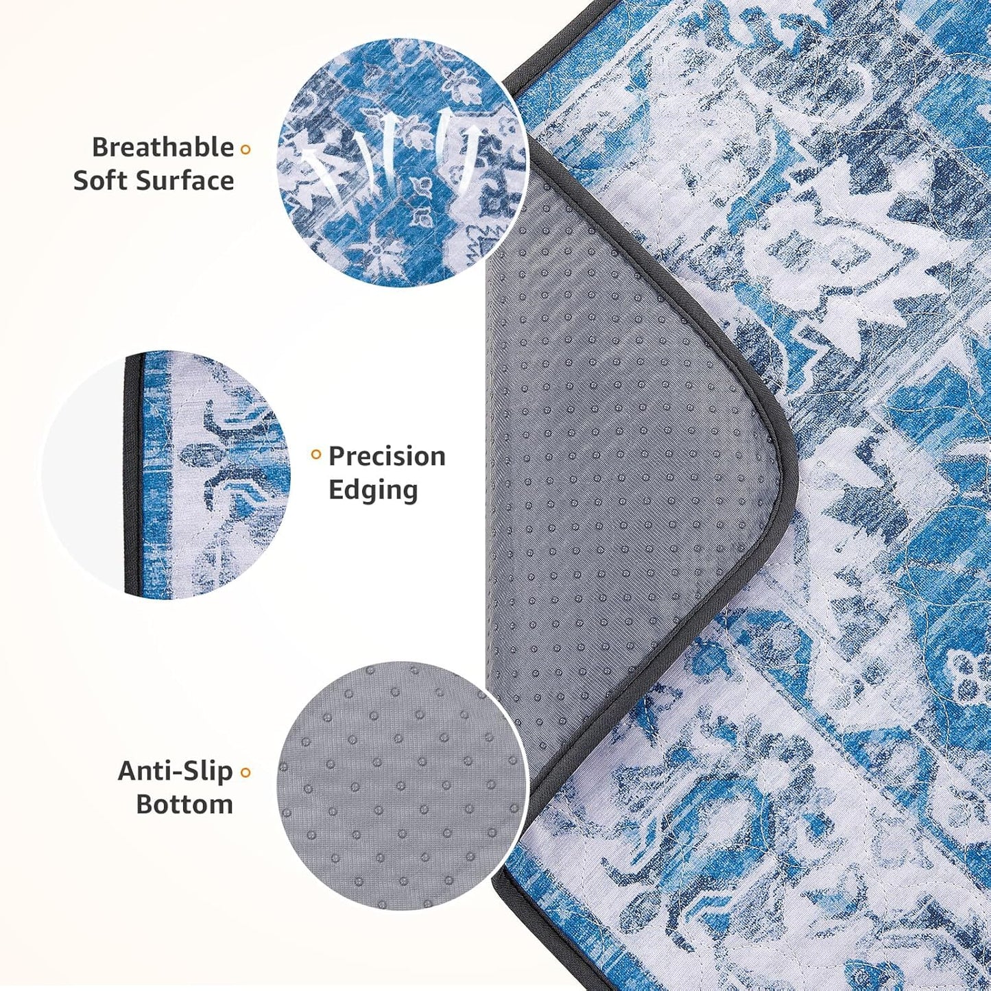 LOOBANI Washable Pee Pads for Dogs, 2 Pack Super Absorbent Reusable Puppy Pads Leakproof Dog Traning Pads, Waterproof Non-Slip Whelping Pad for Floor, Playpen, Crate, Couch-72 x72 (Blue)