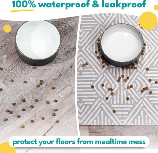 NALALAS Large Dog Mat for Food and Water, Cat Feeding Mat | Large Waterproof Dog Bowl Mat | Non-Slip Pet Food Mat for Floors | Pet Mats for Food and Water | Easy to Clean