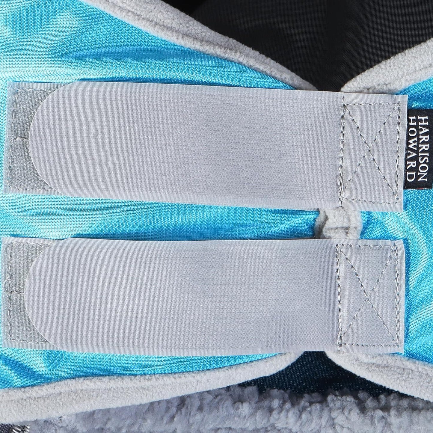 Harrison Howard CareMaster Pro Luminous Horse Fly Mask Large Eye Space Standard with Ears UV Protection for Horse Sky Blue XL Extra Full