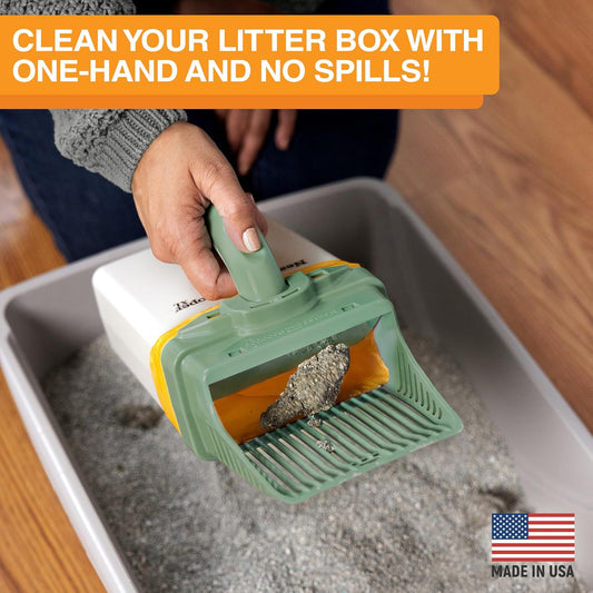 Neater Pet Brands Neater Scooper XL Cat Litter Scoop, 60 Refill Bags β Extra-Large Capacity Mess-Free Cat Litter Scooper with Bag for Large & Multiple Cats, Spill-Proof Litter Box Scooper with Holder