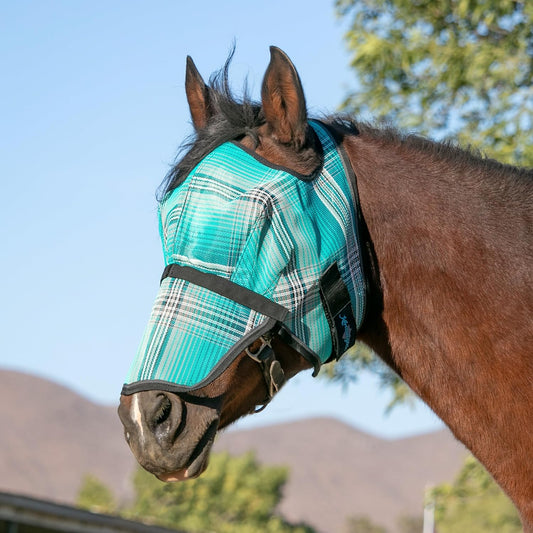 Kensington Signature Fly Mask with Removable Nose β Protects Horses Face and Nose from Biting Insects and UV Rays While Allowing Full Visibility β Ears and Forelock Able to Come Through The Mask