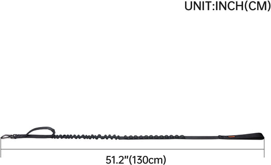 EXCELLENT ELITE SPANKER Tactical Bungee Dog Leash Military Adjustable Dog Leash Quick Release Elastic Leads Rope with 2 Control Handle(Black