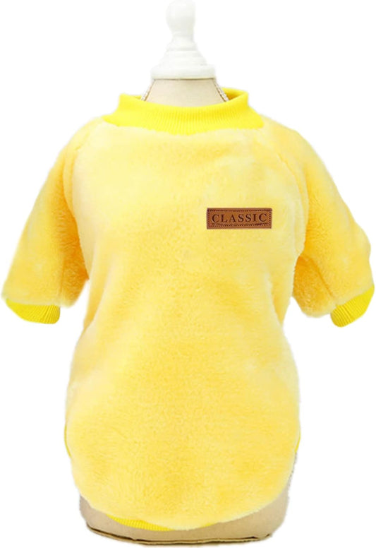 Jecikelon Pet Dog Clothes Dog Sweater Soft Thickening Warm Pup Dogs Shirt Winter Puppy Sweater for Dogs (Z01-Yellow, Large)