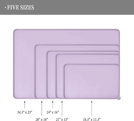 Waterproof Pet Feeding Mat with High Raised Edges, Heavier and Thicker Placemats for Cat Dog Water Bowl with BPA Free, Dogs Cats Food Mats for Messy Drinkers to Prevent Spill and Protect Floors