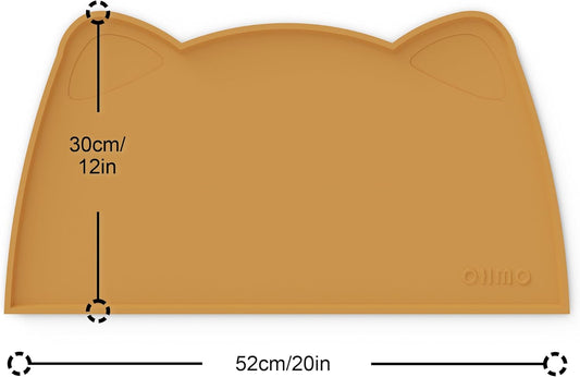 OHMO - Cat Food Mat, Silicone Pet Feeding Mat for Floor Non-Skid Waterproof Dog Water Bowl Tray, Easy to Clean Pet Placemat