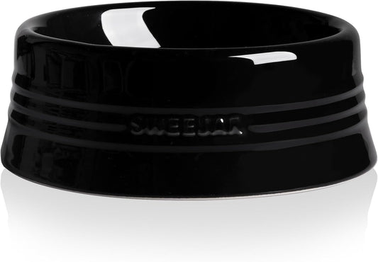 SWEEJAR Gradient Dog Bowl, Ceramic Dog Food Dish for Puppy and Large Dog, Porcelain Pet Bowl for Food and Water (Medium (18oz), Black)