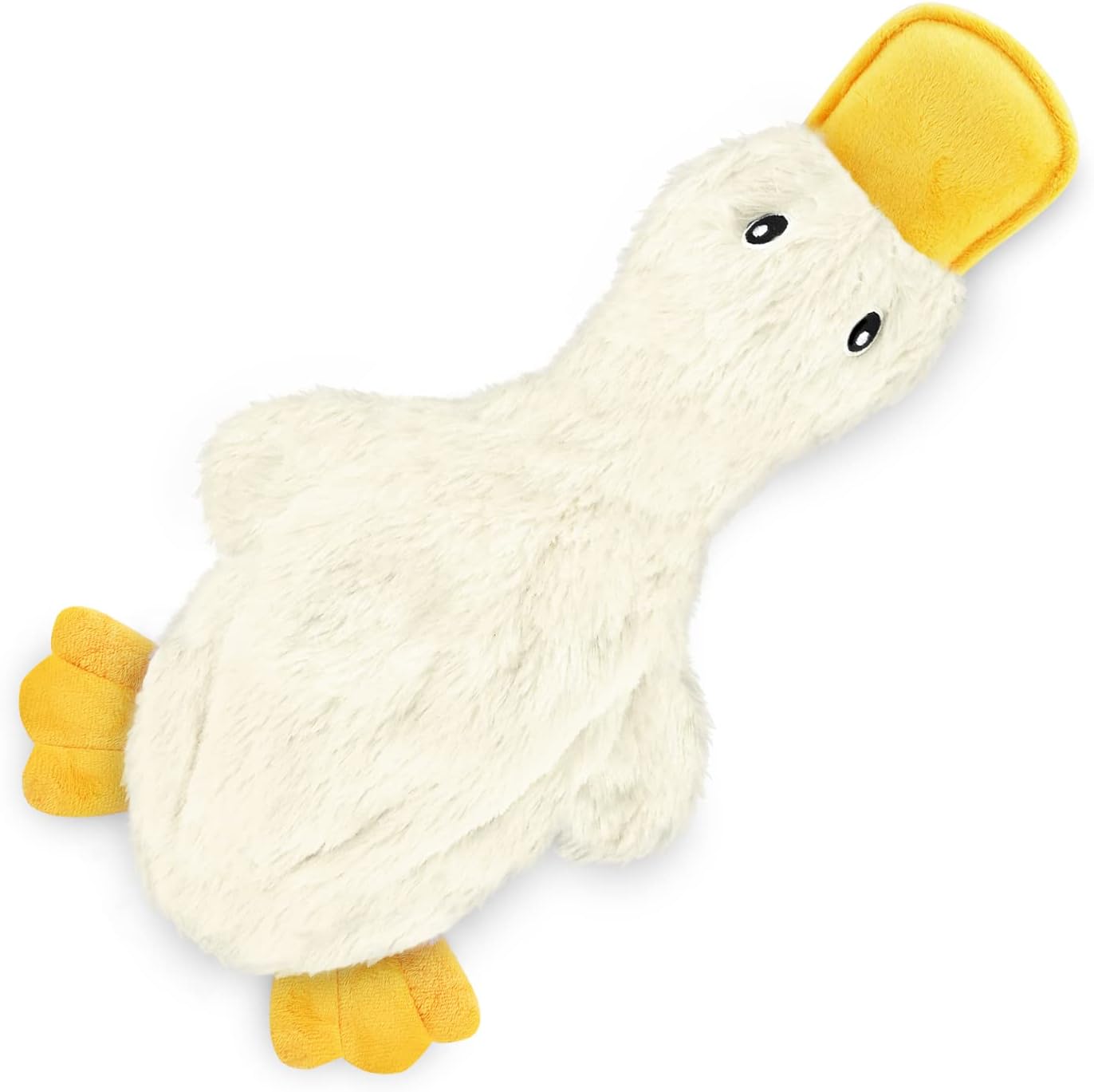 Best Pet Supplies Interactive Squeaky Dog Chew Toy, Ideal Dog Toys for Chewers, Small, Medium & Large Dogs, and Fetch Lovers - Crinkle Duck (White), Large