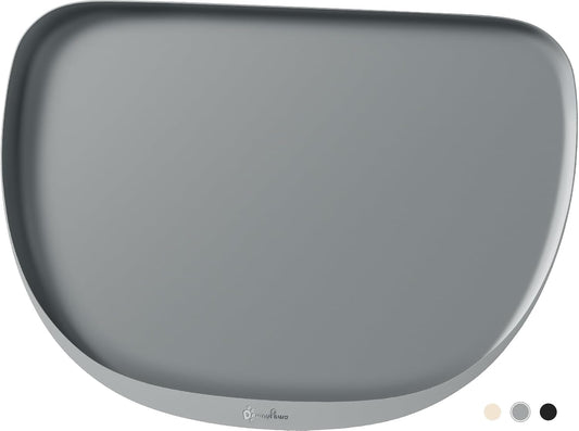 DownyPaws Dog Food Mats for Floors Waterproof, BPA Free Silcone Dog Bowl Mat, Non-Slip Pet Feeding Mat with High Raised Edge, Cat Placemat for Messy Drinkers, 24"×17", Light Gray