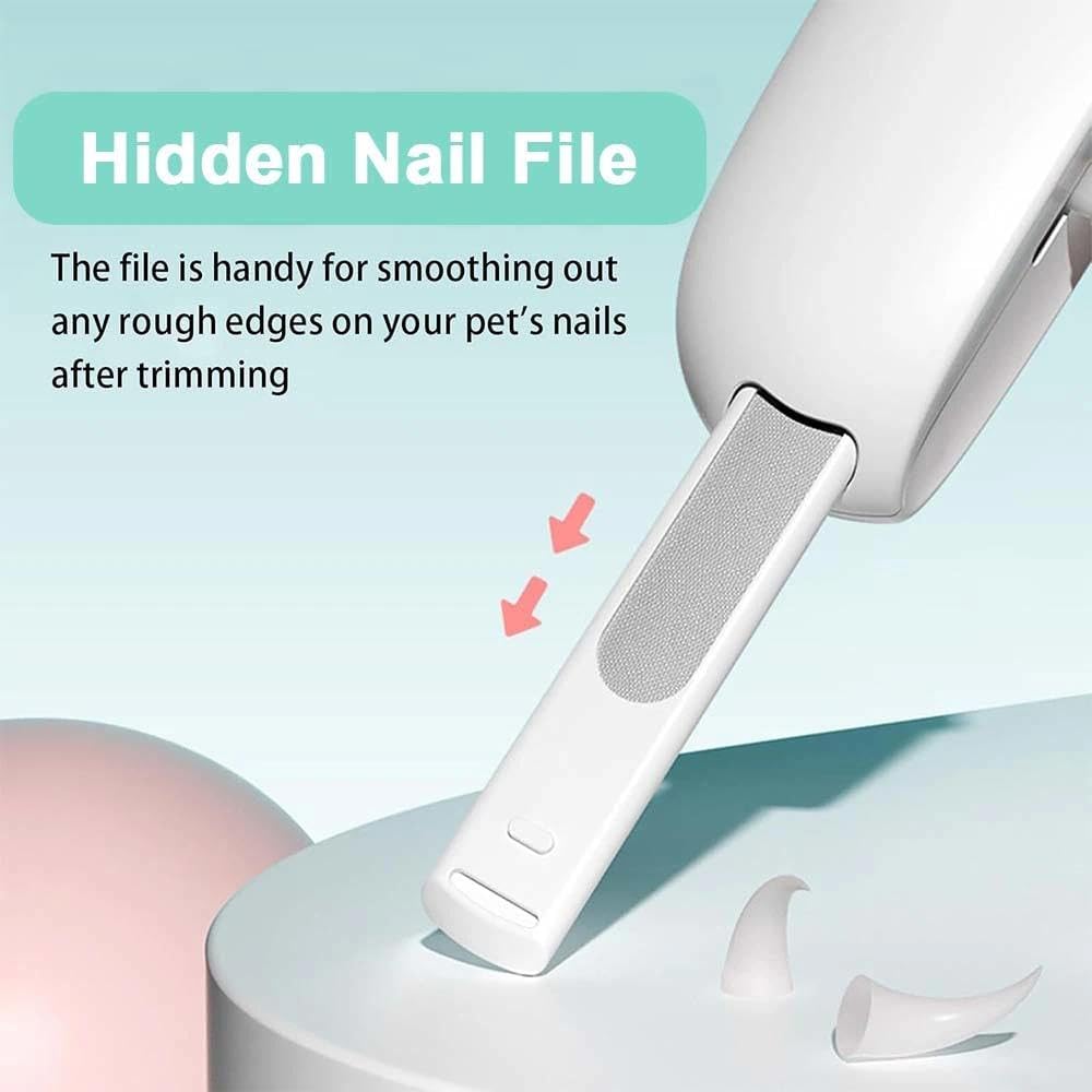 Pet Nail Clipper for Cats - Gentle Round-Hole, Adjustable Claw Clippers Trimmer with Dust Storage, Hidden Nail File, Safe Pet Claw Clipper Grooming Tool