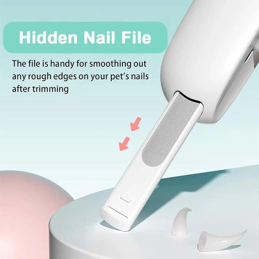 Pet Nail Clipper for Cats - Gentle Round-Hole, Adjustable Claw Clippers Trimmer with Dust Storage, Hidden Nail File, Safe Pet Claw Clipper Grooming Tool