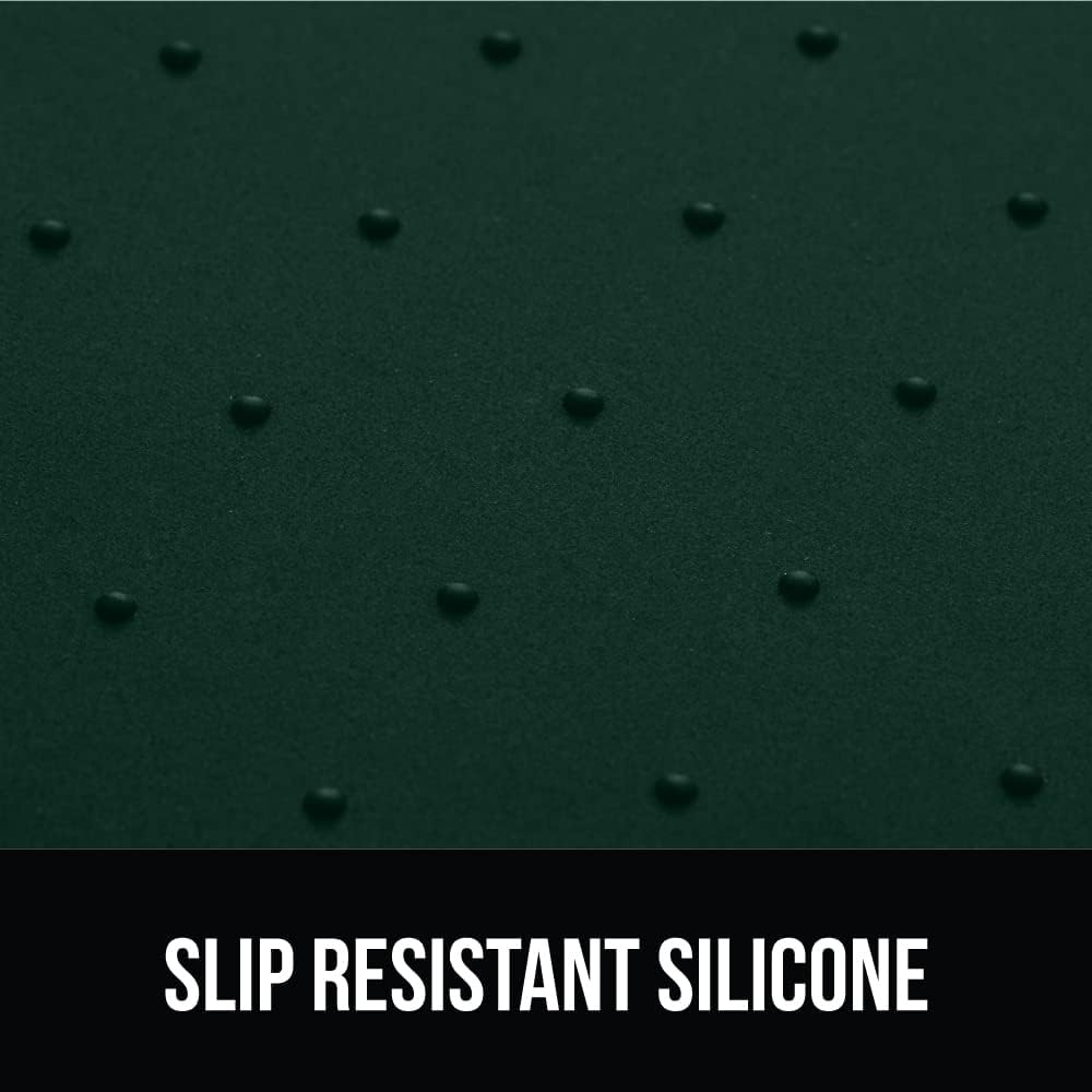 GORILLA GRIP 100% Waterproof Raised Edge BPA Free Silicone Pet Feeding Mat, Dog Cat Food Mats Contain Spills Protects Floors, Placemats for Cats and Dogs Water Bowl, Pets Accessories 32x24 Green