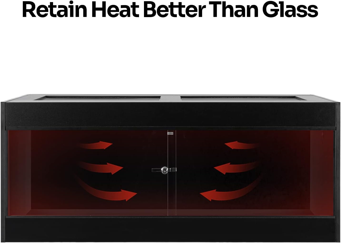 OIIBO 67 Gallon Reptile Original Wood Enclosure, 48"x18"x18" Large Reptile Terrarium with Double Hinge Sliding Doors and Top Screen Ventilation Reptiles Habitat Lounge Black