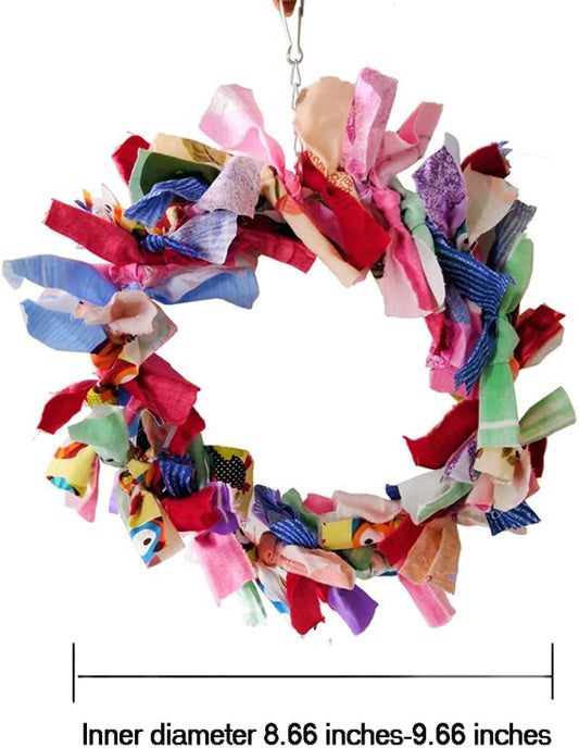 Litewoo Parrot Swing Toy Chewing Garland Toy Pendant Beautifully Decorated for Bird Parakeet Cockatiel Canary Macaw Budgie Lovebirds Conures Finches