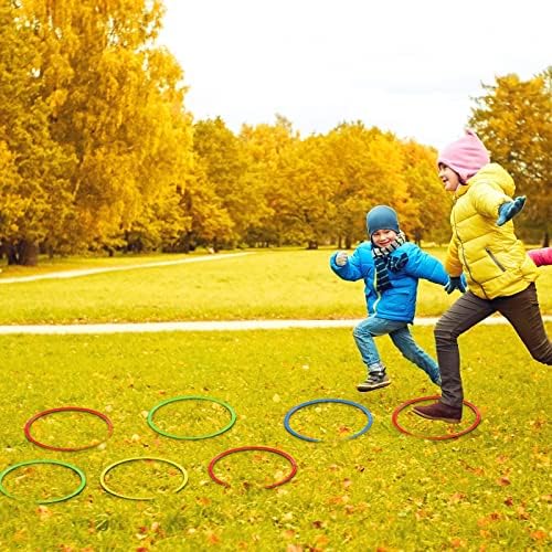 Libima Obstacle Course Ring Set Exercise Hoop Large Hoop Plastic Toys Playground Toys for Gymnastics Practice Party Games Educational Activities Holiday Decor, 5 Colors(12 Pcs,24 Inch)